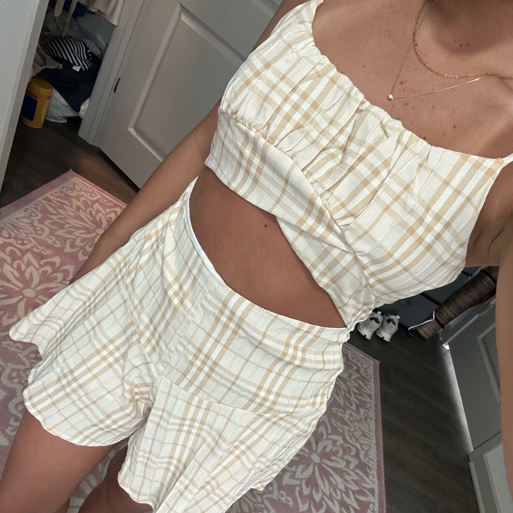 Summer plaid romper